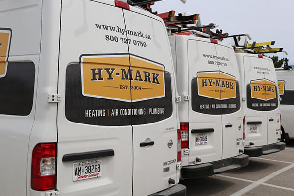 Hy-Mark branded HVAC repair and installation vans